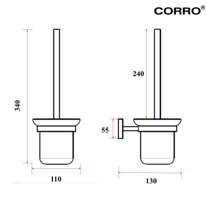Corro Stainless Steel 304 Bathroom Brush Set | CBS100M | CBS110B | CBS120C
