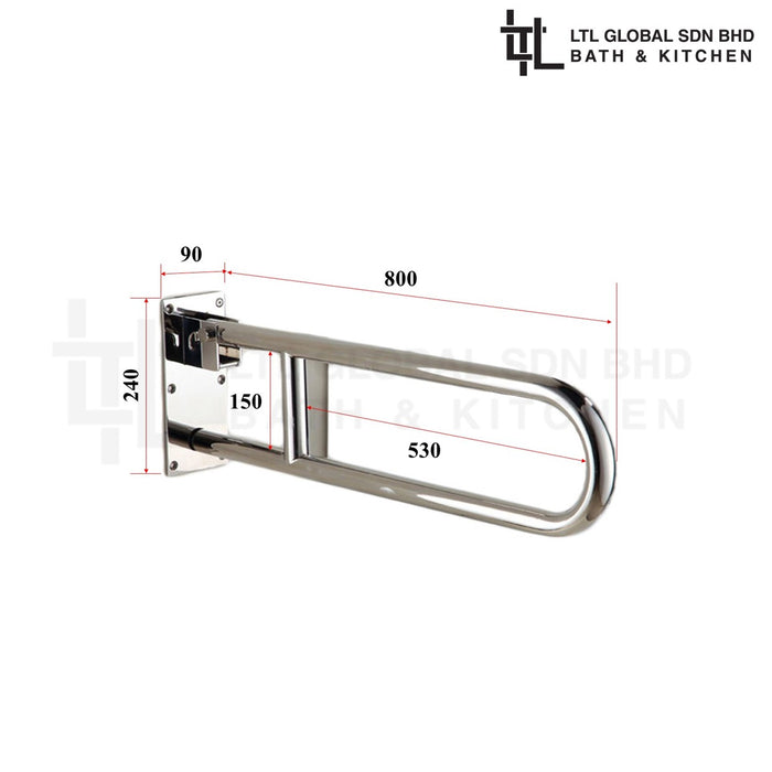 CORRO High Quality SUS304 Stainless Steel Foldable Grab Bar | CFGB 220-6028M | CFGB 221-8028M