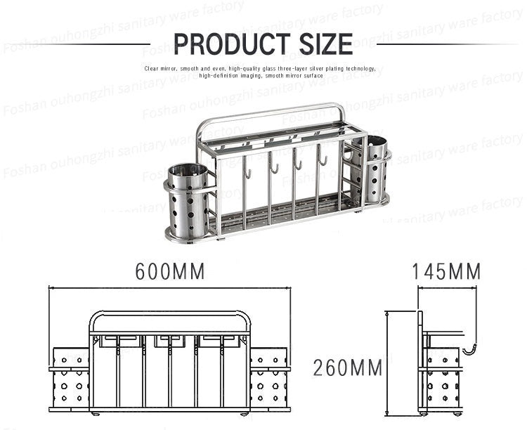 CORRO Stainless Steel Storage Hanging Shelf For Kitchen Storage Rack | GFR 339