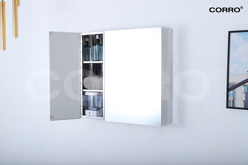CORRO Premium design and High Quality 100% Stainless Steel Bathroom Mirror Cabinet | CMC 60550