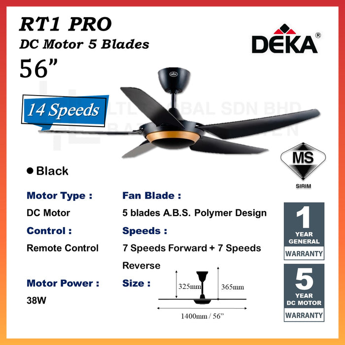 DEKA RT1 PRO 56'' Designer Decorative Ceiling Fan | RT 1 PRO