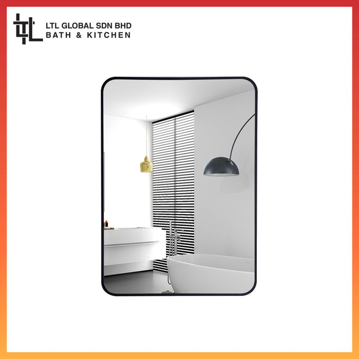 CORRO Aluminium Bathroom Mirror c/w Black Frame | CMS104-3B | CMS104-4B