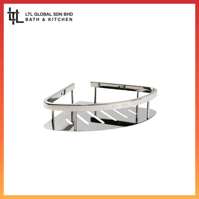 Corro SUS304 Stainless Steel Bathroom Corner Basket Chrome | CBK811-1C