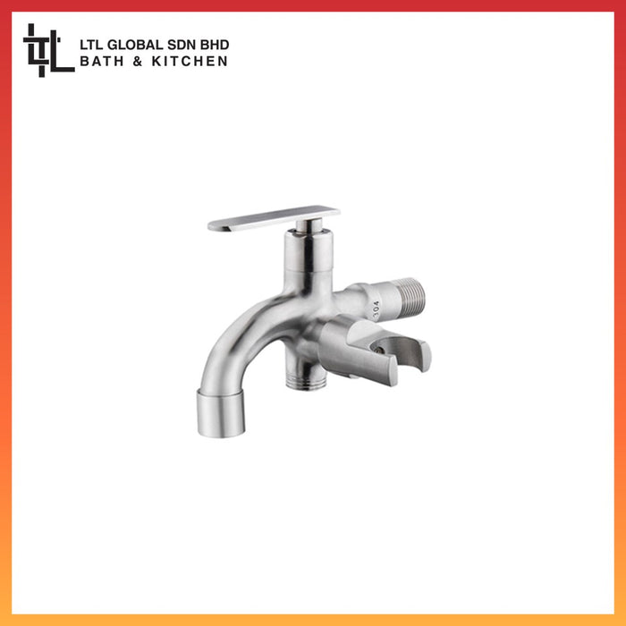 Two Way Bib Tap Wall Mounted Outdoor Kitchen Bathroom Tapware | CTWT 8223
