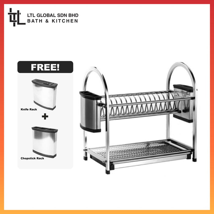 CORRO High Quality Stainless Steel 2 Tier Kitchen Dish Rack | CDR 46401