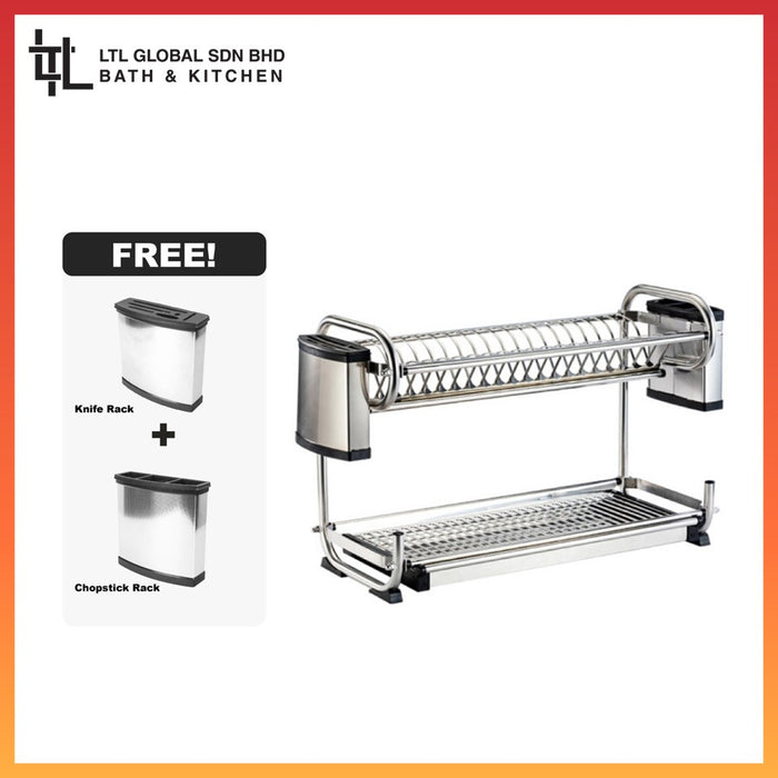 CORRO High Quality Stainless Steel 2 Tier Kitchen Dish Rack | CDR 49391