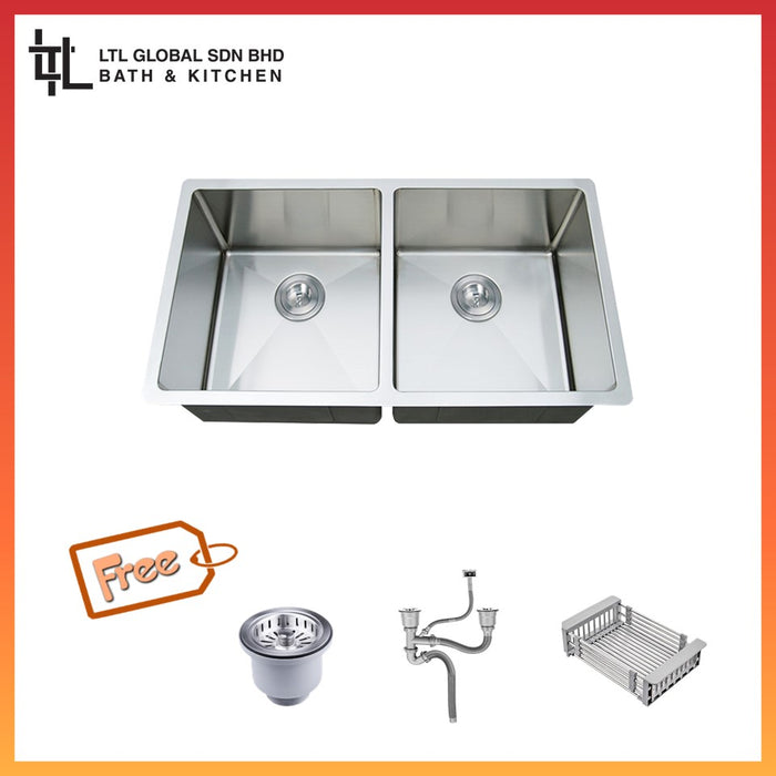 CORRO High Quality SUS304 Double Bowl Handmade Kitchen Sink | CH86461-30D