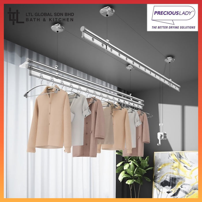 PRECIOUS LADY Aluminium Hand Lift Drying Rack | PL03CG | PL03S