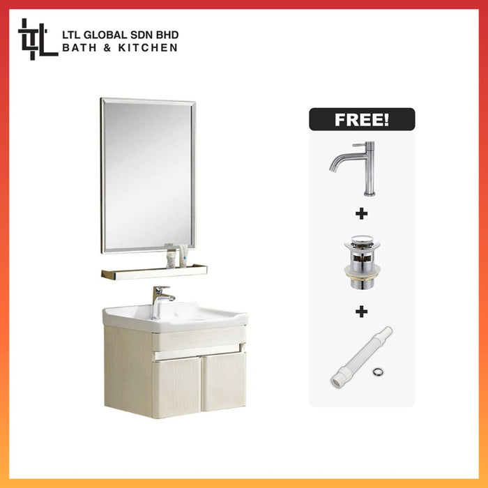 CORRO Modern Design Bathroom Aluminium Basin Cabinet With Glass Shelf With Mirror | CBC 8630-60