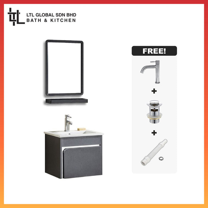 CORRO Modern Design Bathroom Basin Cabinet With Glass Shelf With Mirror | CBC 8649