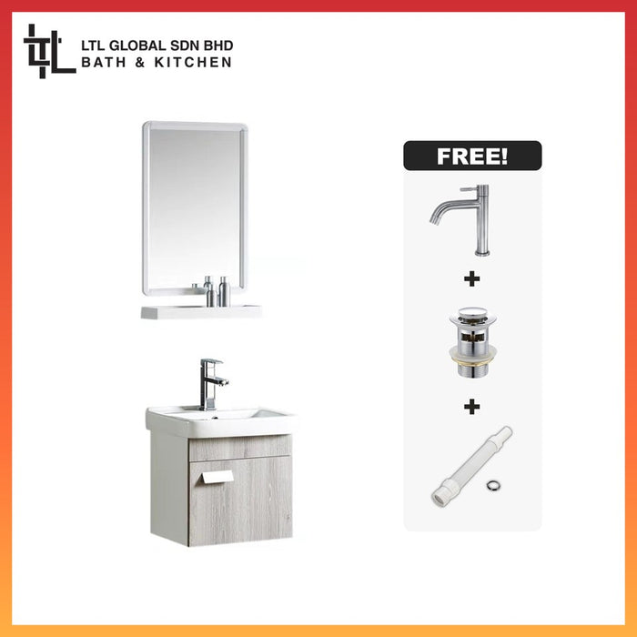 CORRO Modern Design Bathroom PVC Basin Cabinet With Glass Shelf With Mirror | CBC 6519-18"