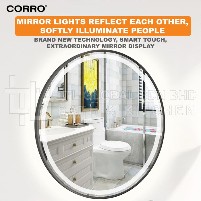 CORRO Bathroom / Bedroom Mirror LED Light Mirror Touch Screen Button Wall-Mounted | CMR 102-60-L