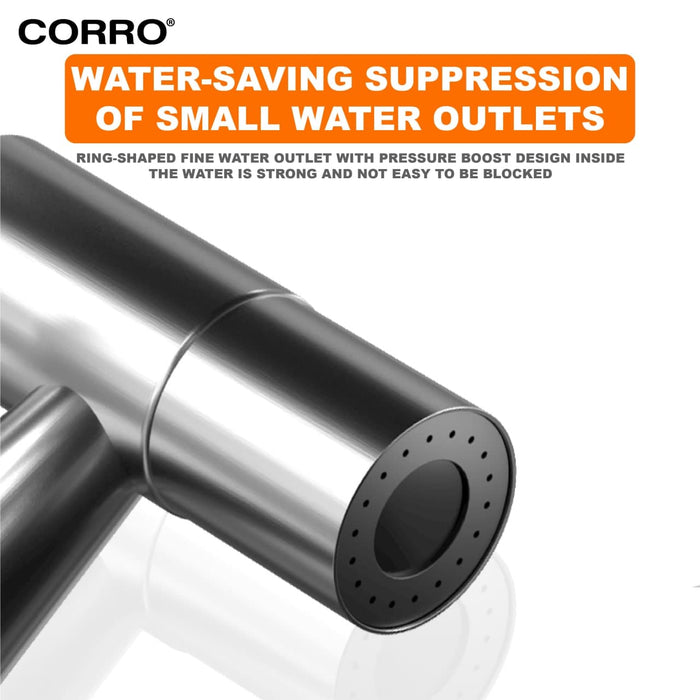 CORRO Two Way Tap with Bidet Spray and Flexible Hose Set | CBDS 1811-SS | CBDS 1812-B | CBDS 1813-C