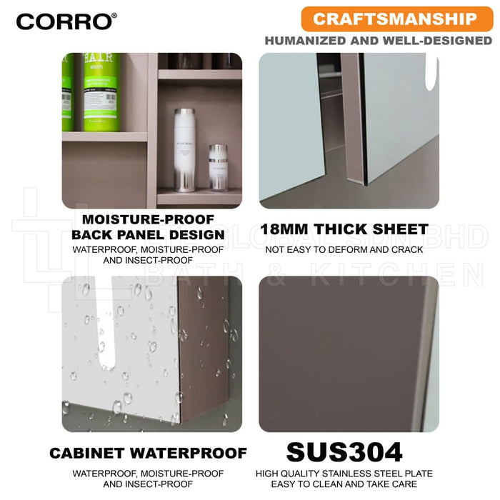 CORRO Luxury Design Bathroom Mirror Cabinet | CMC 6005501-L