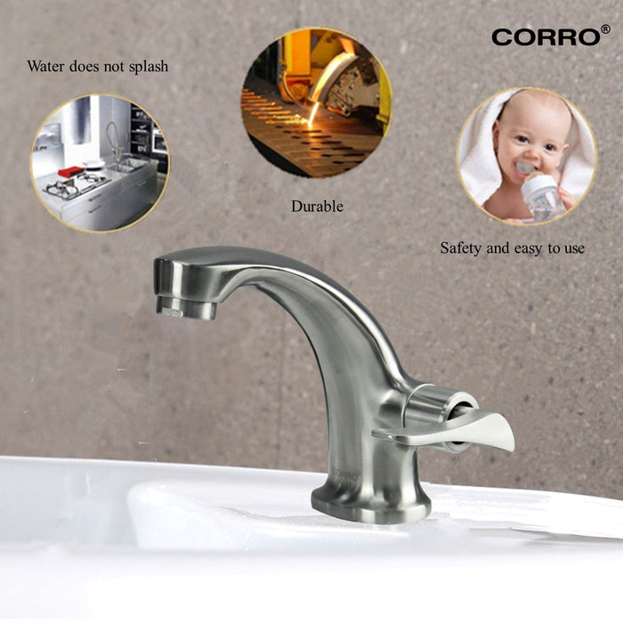 CORRO SUS304 High Quality Heavy Duty Stainless Steel Basin Cold Tap | CBPT 8314