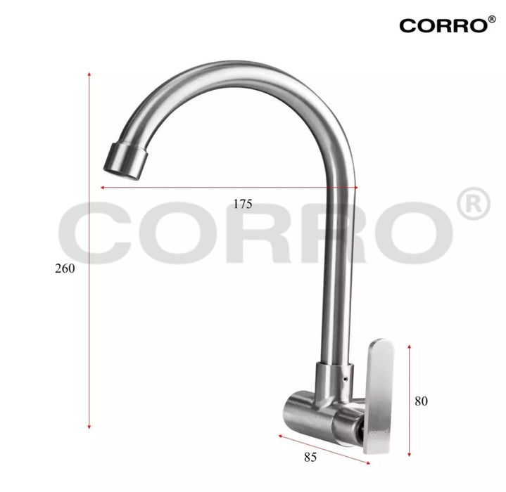 CORRO SUS304 Stainless Steel Kitchen Sink Wall Tap | CKWT 8409