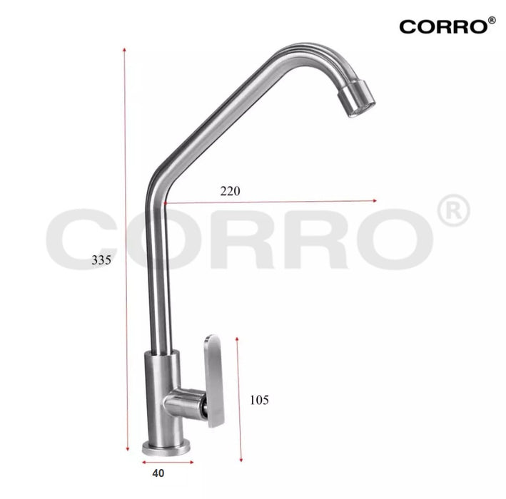 CORRO SUS304 Stainless Steel Kitchen Sink Pillar Tap | CKPT 8403
