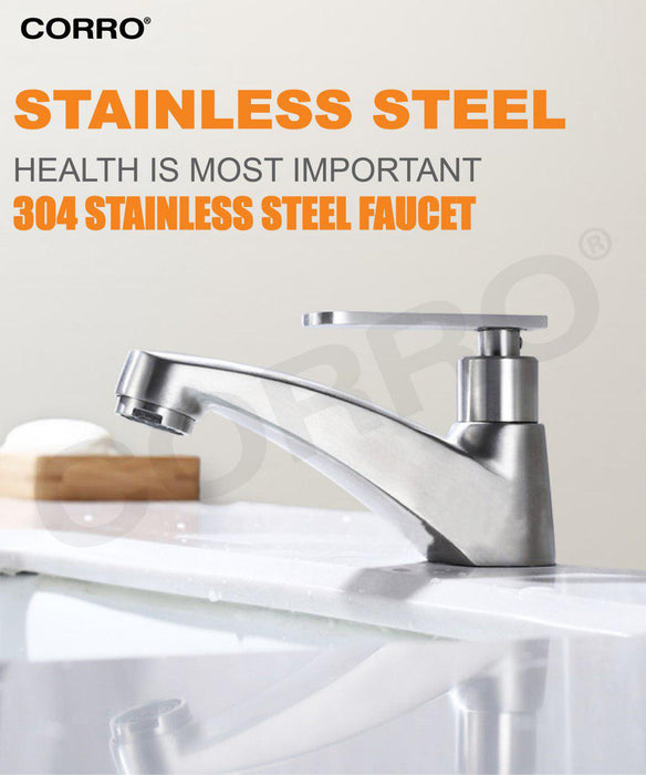 CORRO SUS304 High Quality Heavy Duty Stainless Steel Basin Cold Tap | CBPT 8317