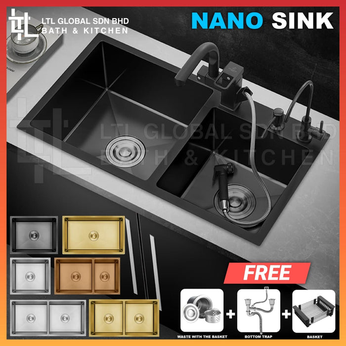 CORRO Nano Stainless Steel Handmade Single Bowl Kitchen Sink | CH 450450S | CH 500450S | CH 600450S | CH 750450S